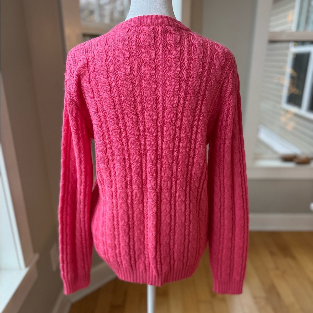 Vintage Susan Bristol Pink Crochet Button Wool Blend Cable Knit Cardigan Sweater - Picture 10 of 11